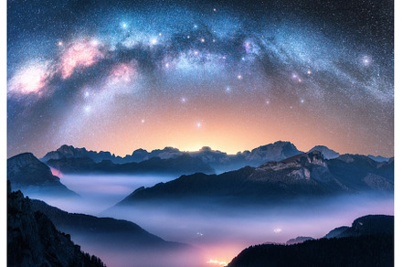 Milky Way Arch Above the Mountains