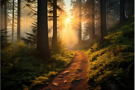 Illuminated Mountain Path
