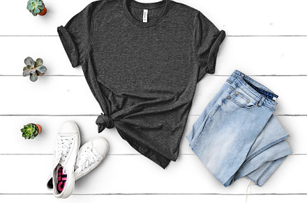 Bella Canvas T-Shirt Mockup, Dark Grey