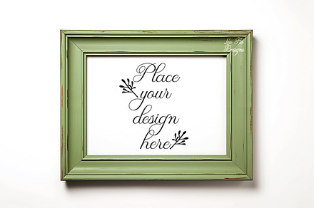 Sage green rustic frame stock photo