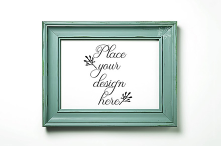 Light blue wooden frame stock photo