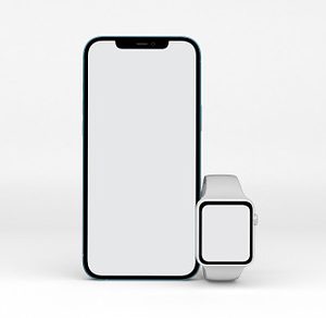 iPhone and Apple Watch Flat Lay