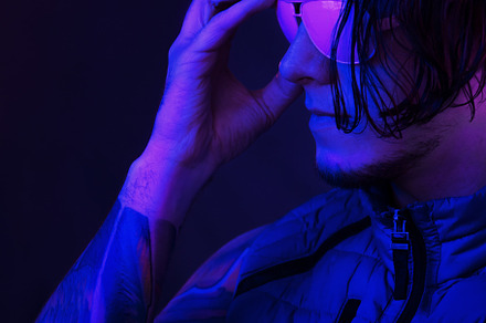 Retrowave synthwave portrait.