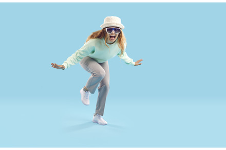Cheerful crazy young woman laughs