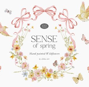 SENSE of Spring - watercolor clipart