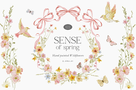 SENSE of Spring - watercolor clipart