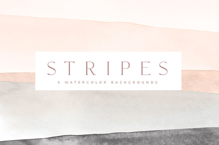 6 Watercolor Backgrounds-Stripes