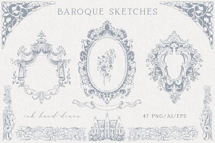Baroque fine art clipart collection