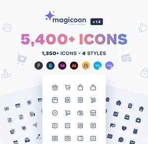 magicoon - 5,400+ UI icons library
