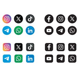 Modern social media icons set