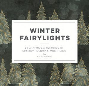 36 Winter Fairy Lights Gold Clipart
