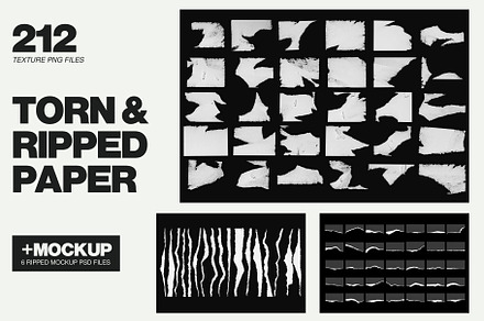Torn Paper Textures & Ripped Mockups