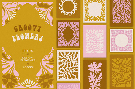 Groovy flowers - vector elements