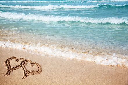 Heart Drawn in Beach Sand