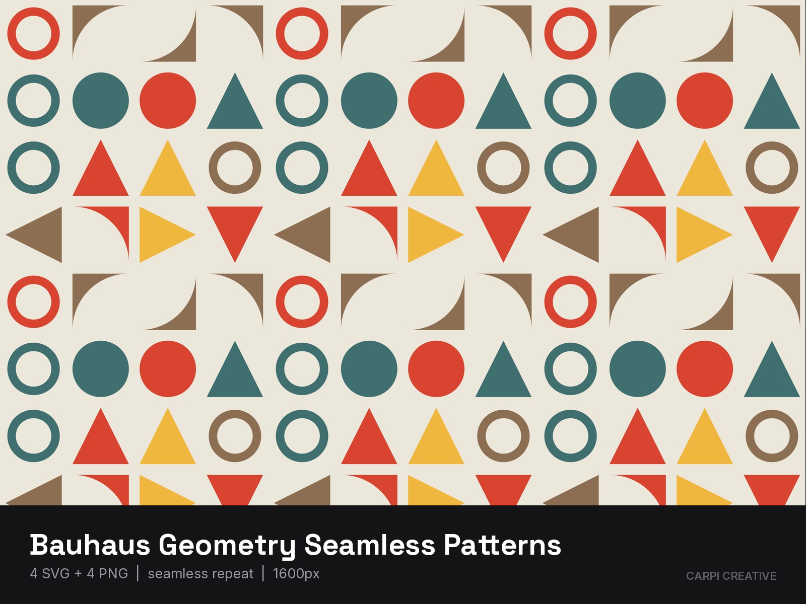 Bauhaus Geometry Seamless Patterns