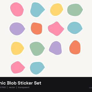 Organic Blob Sticker Set