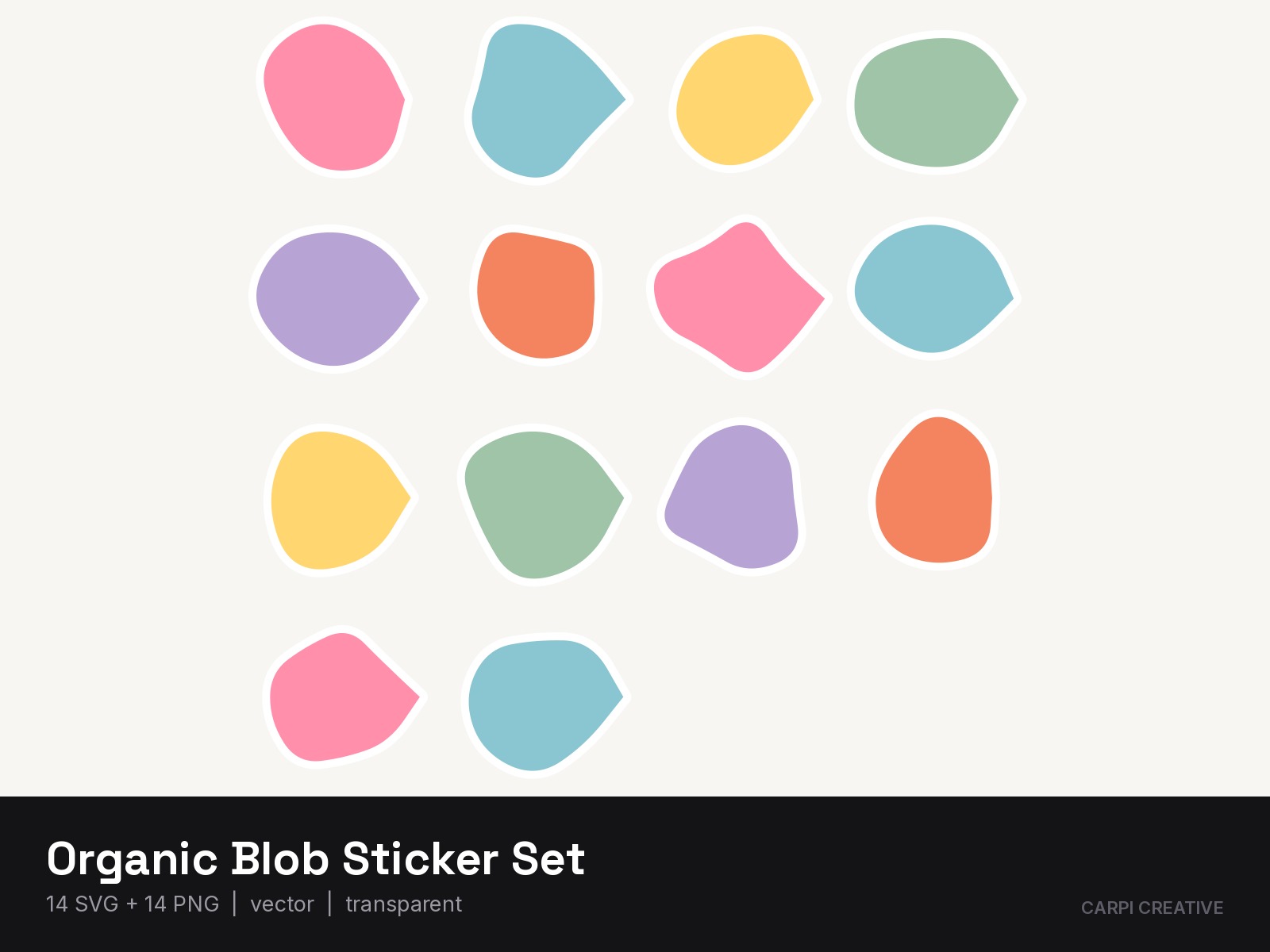 Organic Blob Sticker Set