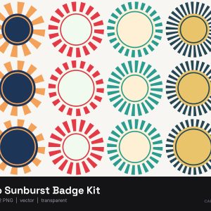 Retro Sunburst Badge Kit