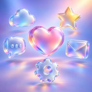 Glass Morphism 3D Icon Set