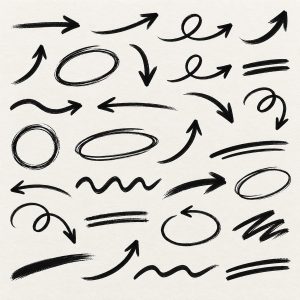 Hand-Drawn Arrow and Underline Set